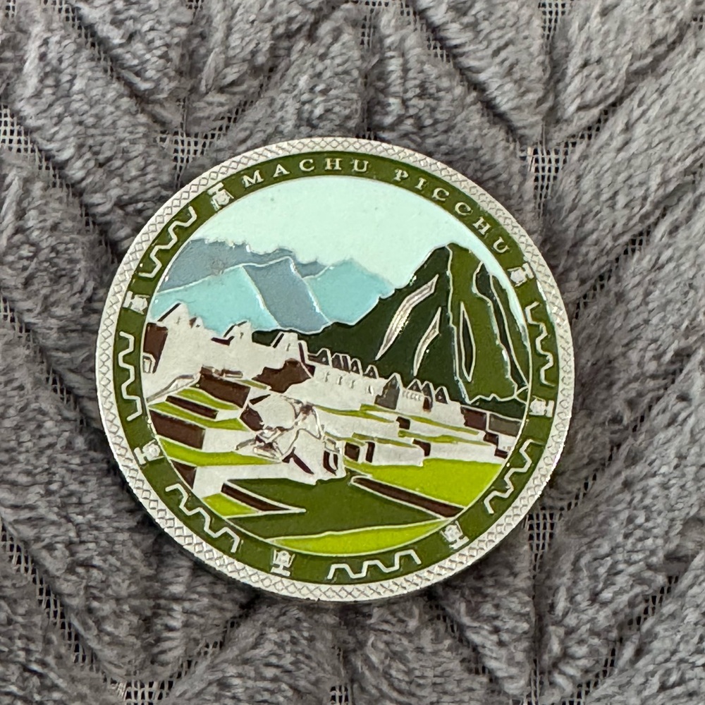 Machu Picchu Enamel Collectible Coin - Green